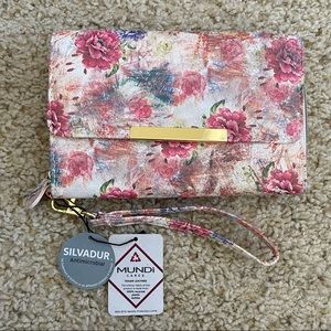 Tons of Pockets! Floral Vegan Leather Wallet/Clutch